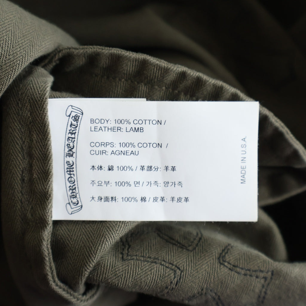 CHROME HEARTS(クロムハーツ) Y NOT MAHAL KITA ワイノット マハルキタ クロスパッチ クロスボールボタン 長袖シャツ カーキ/ブラック