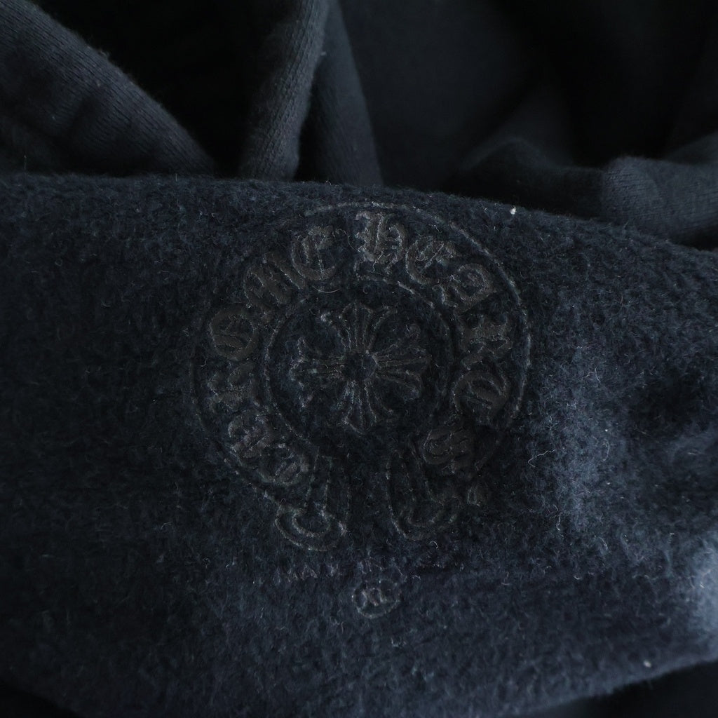 CHROME HEARTS(クロムハーツ) SWTSHRT HD ZIP 袖ロゴ フーディー ジップアップパーカー ブラック