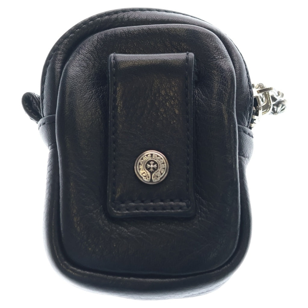 CHROME HEARTS(クロムハーツ) 1 Cross Leather Patch Micro Taka Leather Poach クロムハーツ 1クロスレザーパッチ マイクロタカレ ザーポーチ ブラック/シルバー