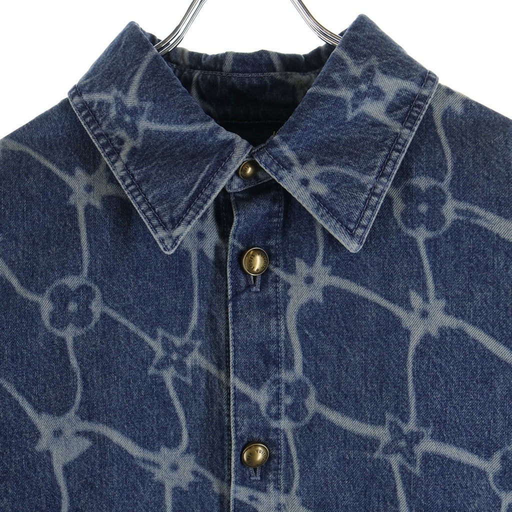 LOUIS VUITTON(ルイヴィトン) MONOGRAM SHORT DENIM SHIRT RM242MM KOE HRS24W モノグラム ショートスリーブ 半袖デニムシャツ インディゴ