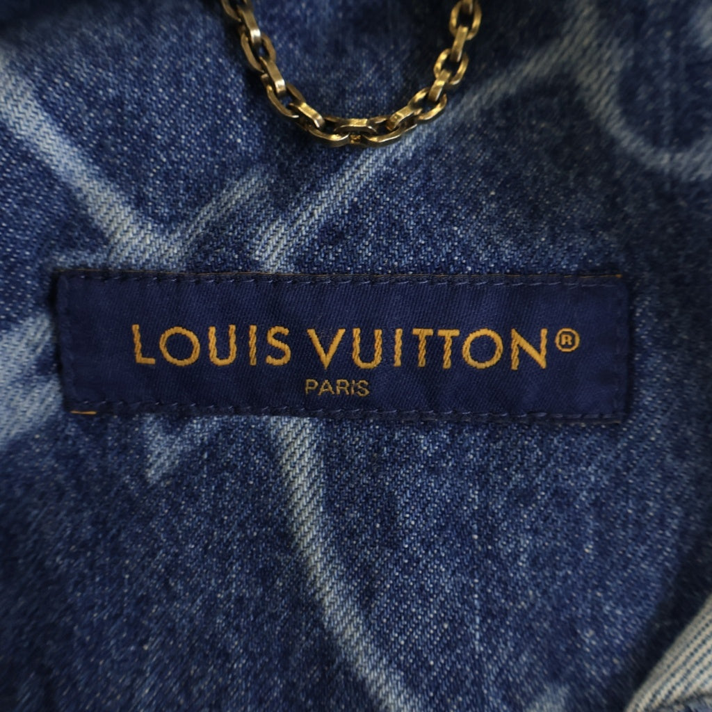 LOUIS VUITTON(ルイヴィトン) MONOGRAM SHORT DENIM SHIRT RM242MM KOE HRS24W モノグラム ショートスリーブ 半袖デニムシャツ インディゴ