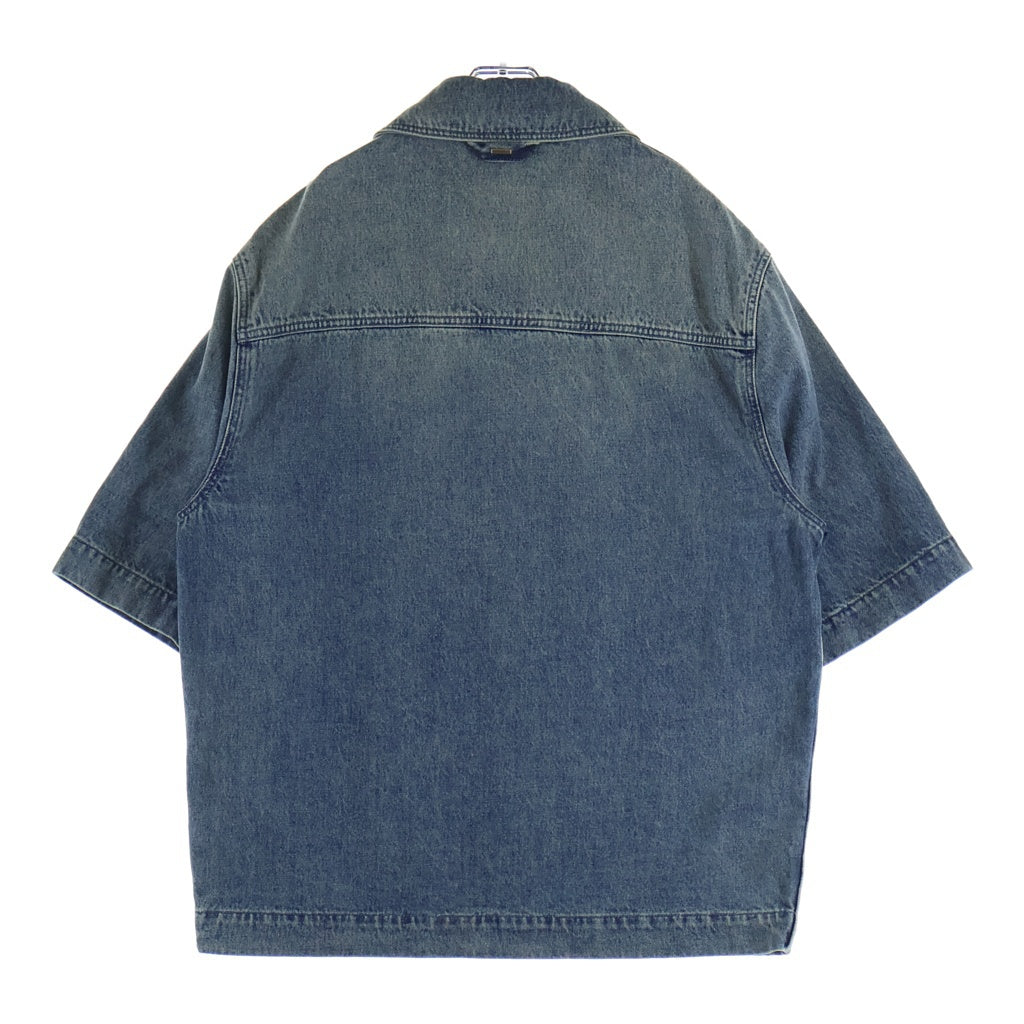 LOUIS VUITTON(ルイヴィトン) 23AW MONOGRAM DENIM WORK SS SHIRT RM232Q Y38 HOS46W モノグラム切り替え 半袖デニムシャツ ブルー