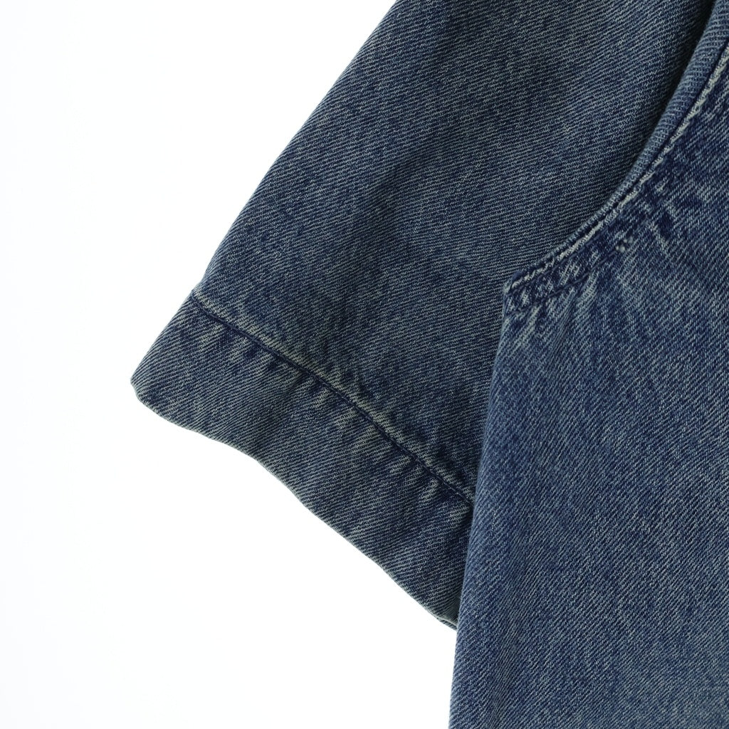 LOUIS VUITTON(ルイヴィトン) 23AW MONOGRAM DENIM WORK SS SHIRT RM232Q Y38 HOS46W モノグラム切り替え 半袖デニムシャツ ブルー