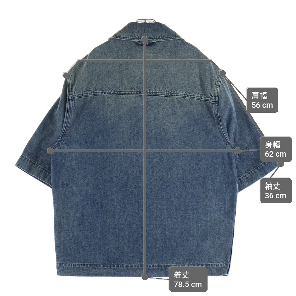 LOUIS VUITTON(ルイヴィトン) 23AW MONOGRAM DENIM WORK SS SHIRT RM232Q Y38 HOS46W モノグラム切り替え 半袖デニムシャツ ブルー