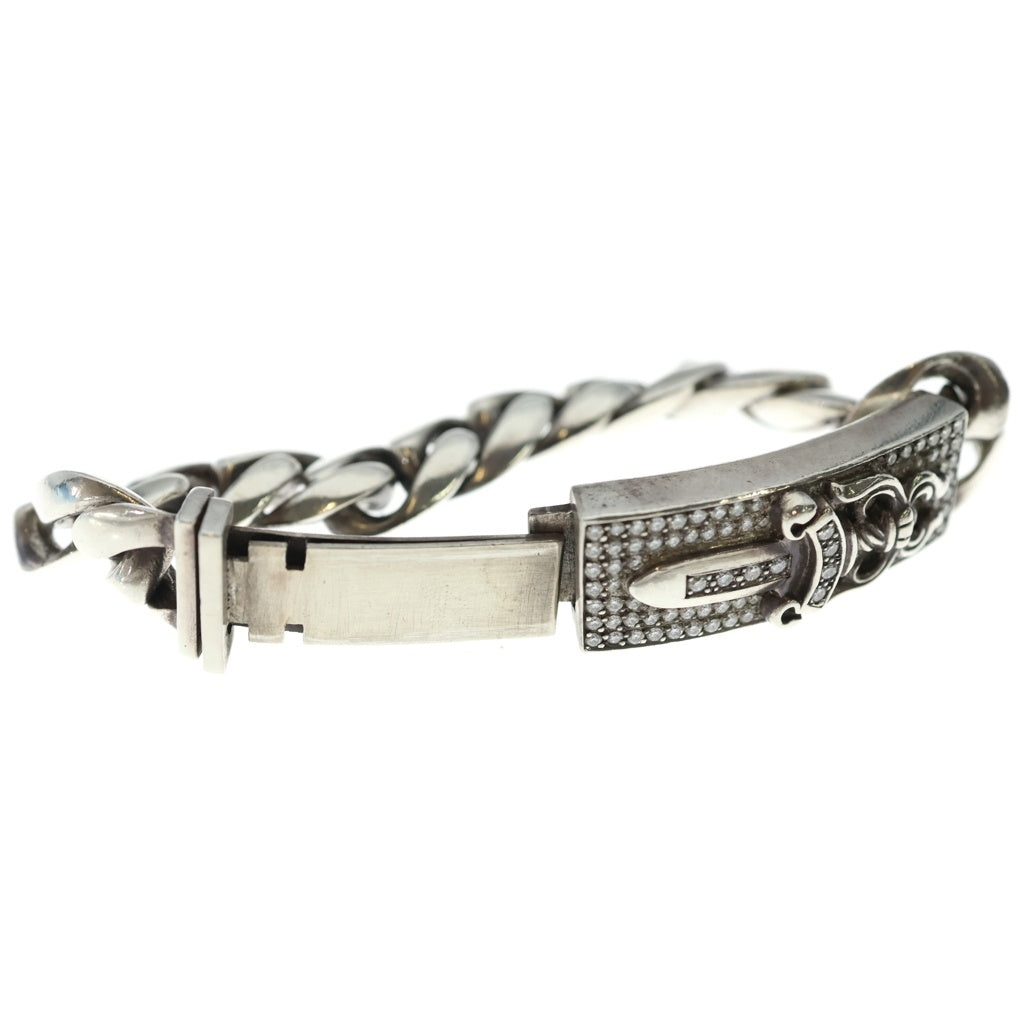 CHROME HEARTS(クロムハーツ) ID DAGGER DIA ダガーIDクラシックリンクブレスレット アフターダイヤ 11LINK シルバー
