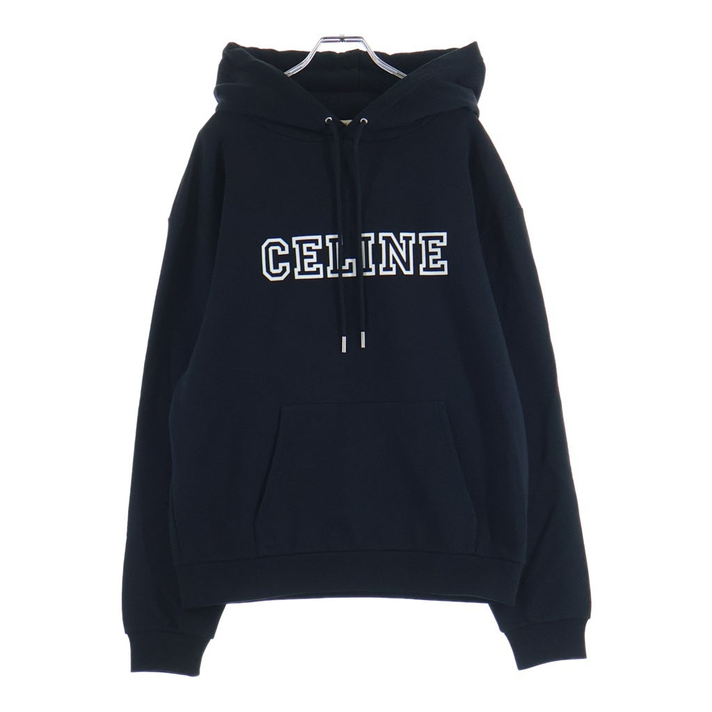 CELINE(セリーヌ) OVERSIZED HOODIE オーバーサイズ ロゴデザイン フーデッド スウェット パーカー ブラック RY07W670Q