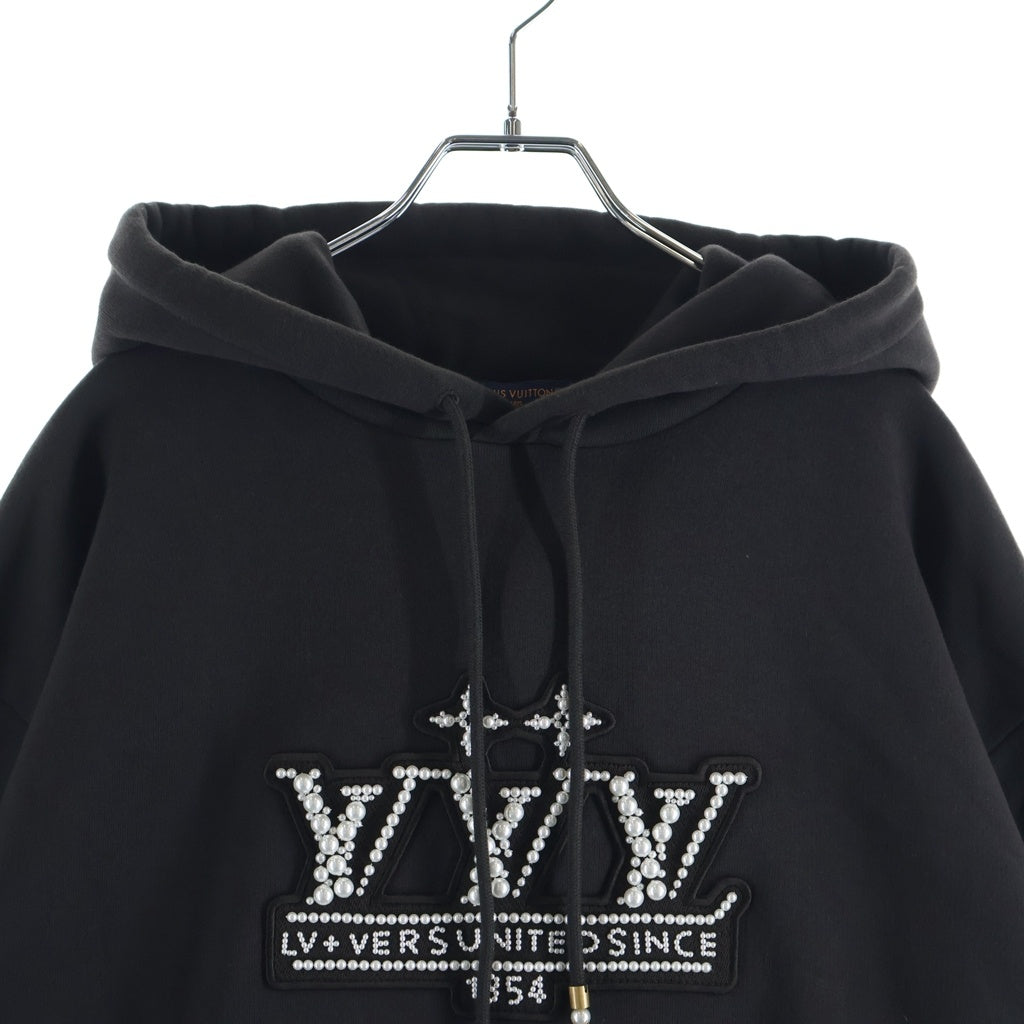 LOUIS VUITTON(ルイヴィトン) 25SS パールエンベリッシュド プルオーバーパーカー フーディー ブラウン RM251M ZA8 HSY92W