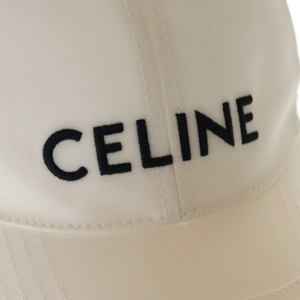 CELINE(セリーヌ) Logo Baseball Cap ロゴ刺繍 ベースボールキャップ 帽子 ホワイト 2AUS9969P レディース