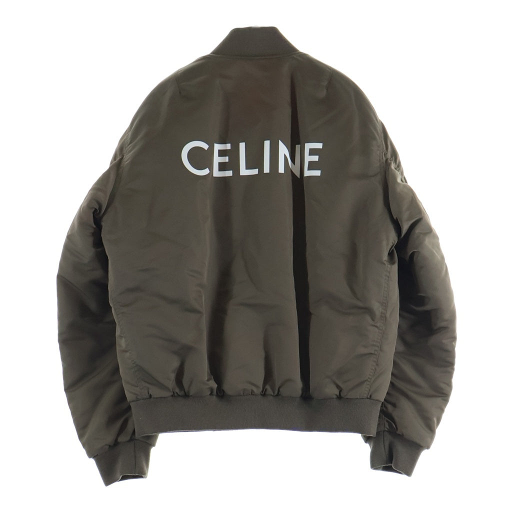 CELINE(セリーヌ) バックロゴ ナイロンツイル ボンバージャケット ブラウン 2W4268896E