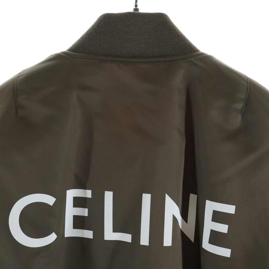 CELINE(セリーヌ) バックロゴ ナイロンツイル ボンバージャケット ブラウン 2W4268896E