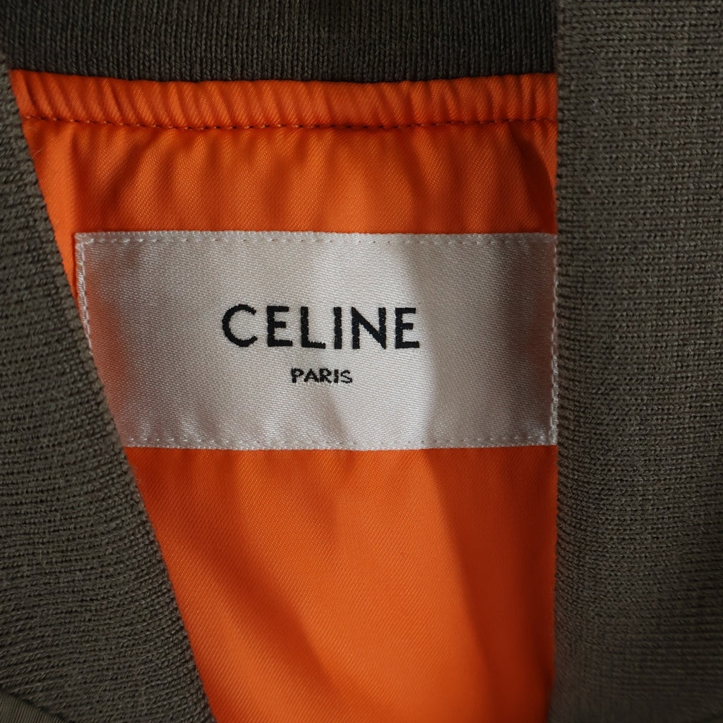 CELINE(セリーヌ) バックロゴ ナイロンツイル ボンバージャケット ブラウン 2W4268896E