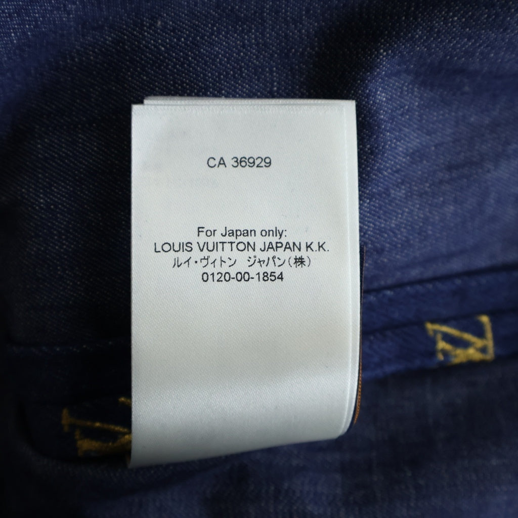 LOUIS VUITTON(ルイヴィトン) 24SS エンブロイダードシグネチャーショートスリーブデニム半袖シャツ インディゴ RM241 JX1 HQS90W 1AFJDS