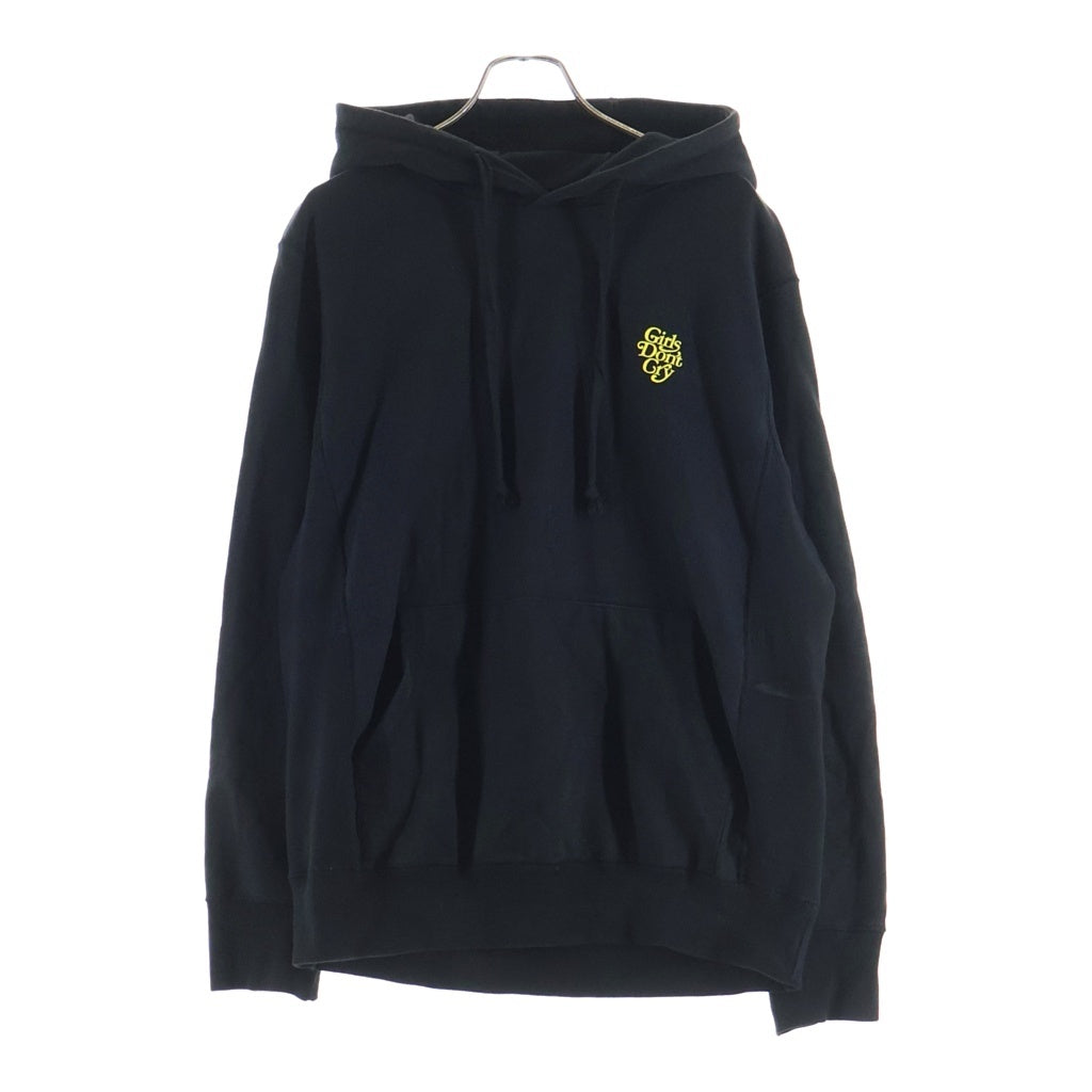 Girls Don't Cry(ガールズドントクライ) LOGO HOODIE 両面ロゴデザイン フーデッド スウェット パーカー ブラック