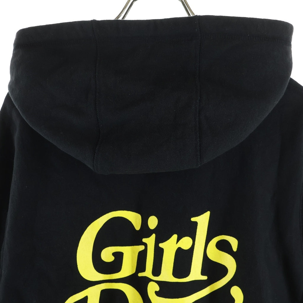 Girls Don't Cry(ガールズドントクライ) LOGO HOODIE 両面ロゴデザイン フーデッド スウェット パーカー ブラック