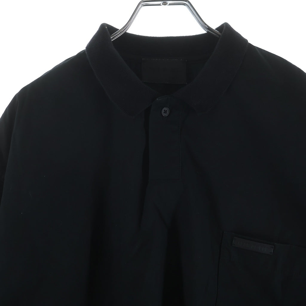 FEAR OF GOD(フィアオブゴッド) 胸プレートデザイン レギュラーカラー 半袖シャツ ブラック