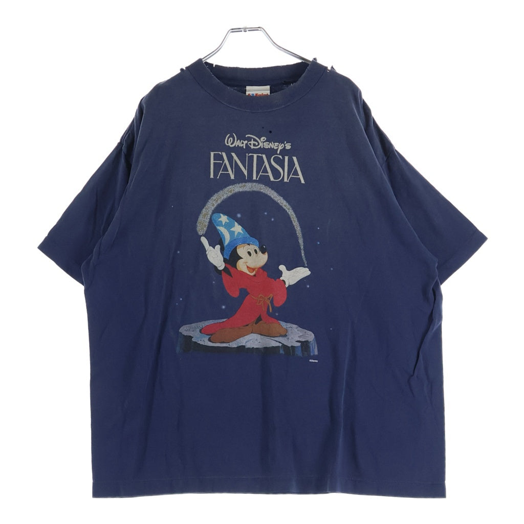 SAINT MICHAEL(セントマイケル) DNF SS TEE FANTASIA フロントデザイン ダメージ加工 クルーネック カットソー 半袖Tシャツ ブルー SM-HR8-0000-C65
