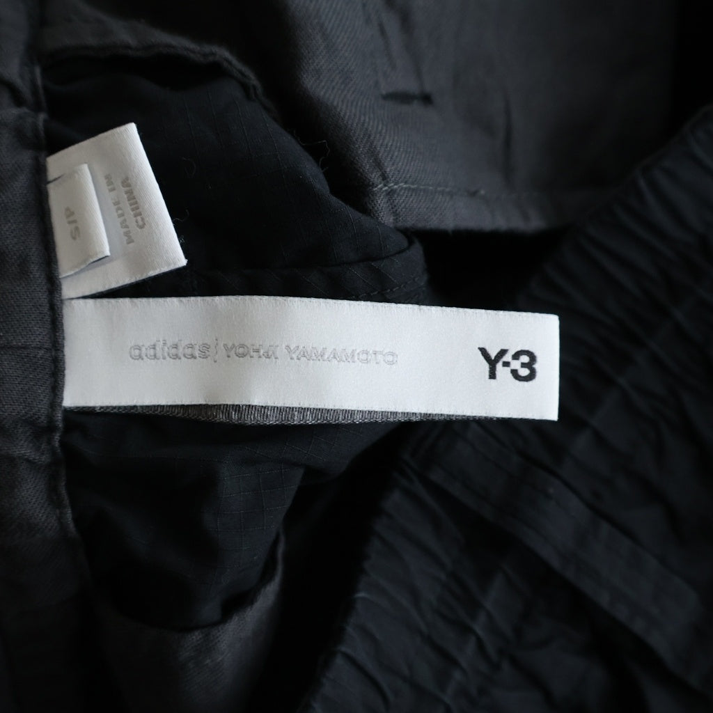 Y-3(ワイスリー) ロゴデザイン ドローストリング ジップアップ サルエルパンツ ブラック A2E001