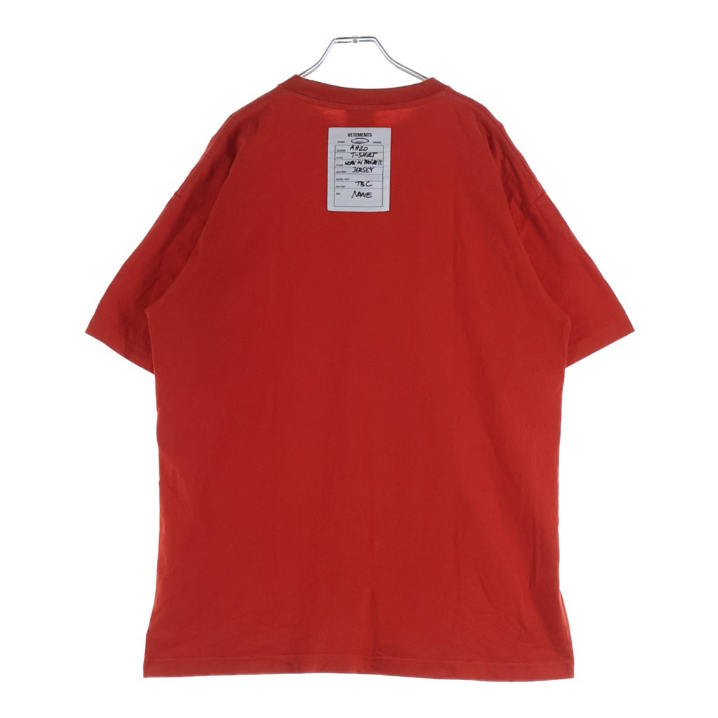 VETEMENTS(ヴェトモン) 19AW ATELIER PATCH T-SHIRT アトリエパッチ クルーネック カットソー 半袖Tシャツ レッド UAH20TR636
