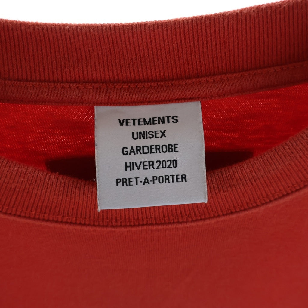 VETEMENTS(ヴェトモン) 19AW ATELIER PATCH T-SHIRT アトリエパッチ クルーネック カットソー 半袖Tシャツ レッド UAH20TR636