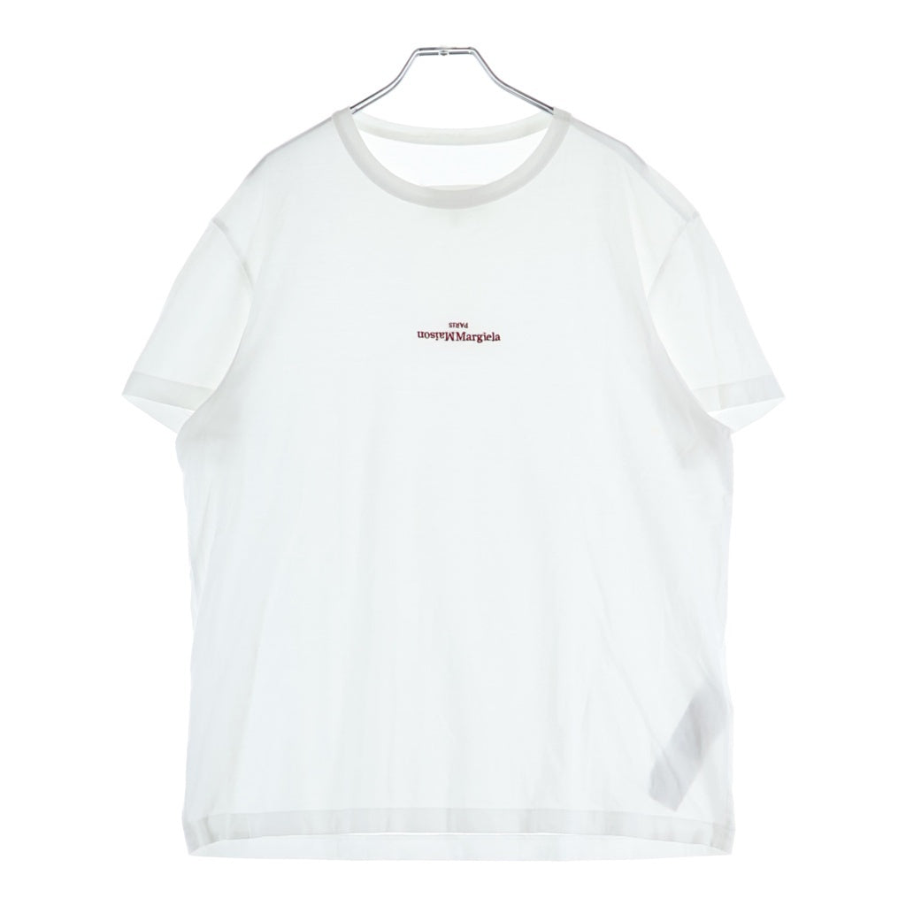 Maison Martin Margiela(メゾンマルタンマルジェラ) 21SS 反転ロゴエンブロイダリー クルーネック カットソー 半袖Tシャツ ホワイト S30GC0701