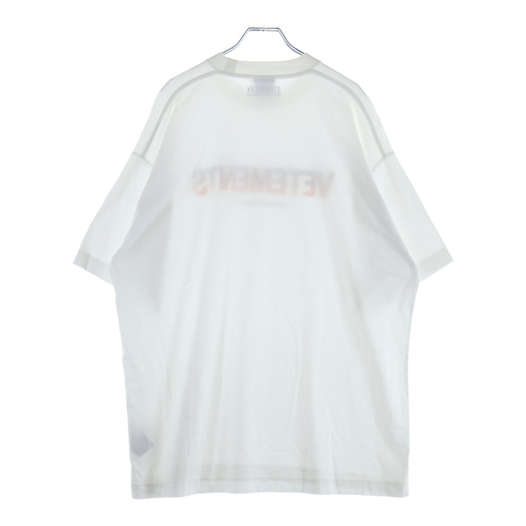 VETEMENTS(ヴェトモン) GERMANY LOGO OVERSIZED ジャーマンロゴデザイン クルーネック カットソー オーバーサイズ Tシャツ ホワイト UA52TR290G