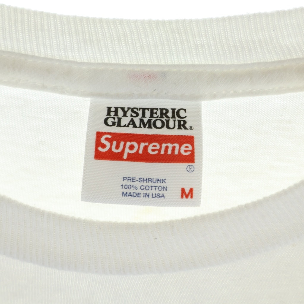 SUPREME(シュプリーム) 21SS ×HYSTERIC GLAMOUR L/S Tee ヒステリックグラマー ロゴデザイン クルーネック カットソー 長袖Tシャツ ホワイト
