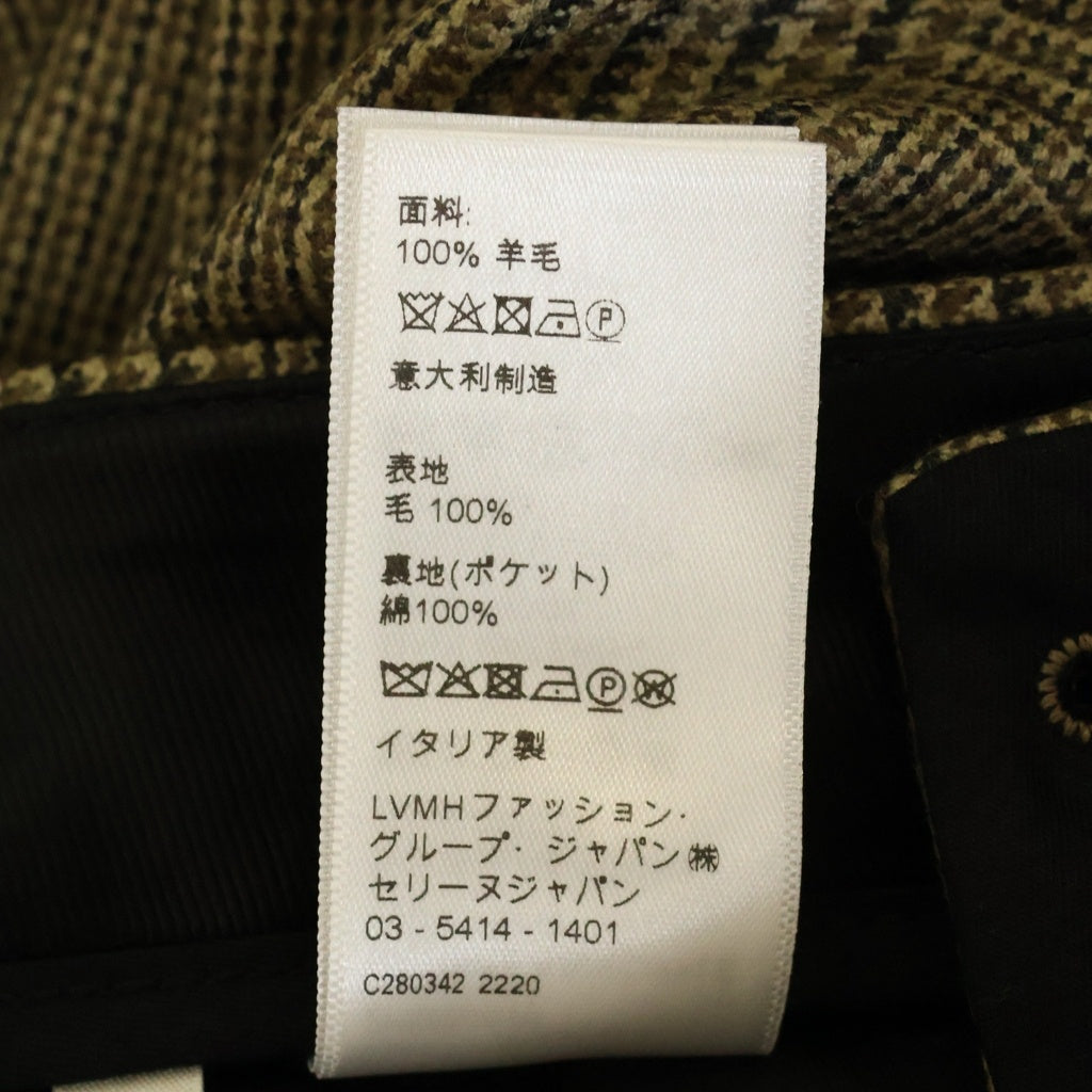 CELINE(セリーヌ) SKATE PANTS PRINCE OF WALES CHECK スケート プリンス オブ ウェールズ チェックパンツ ブラウン 2P555983N