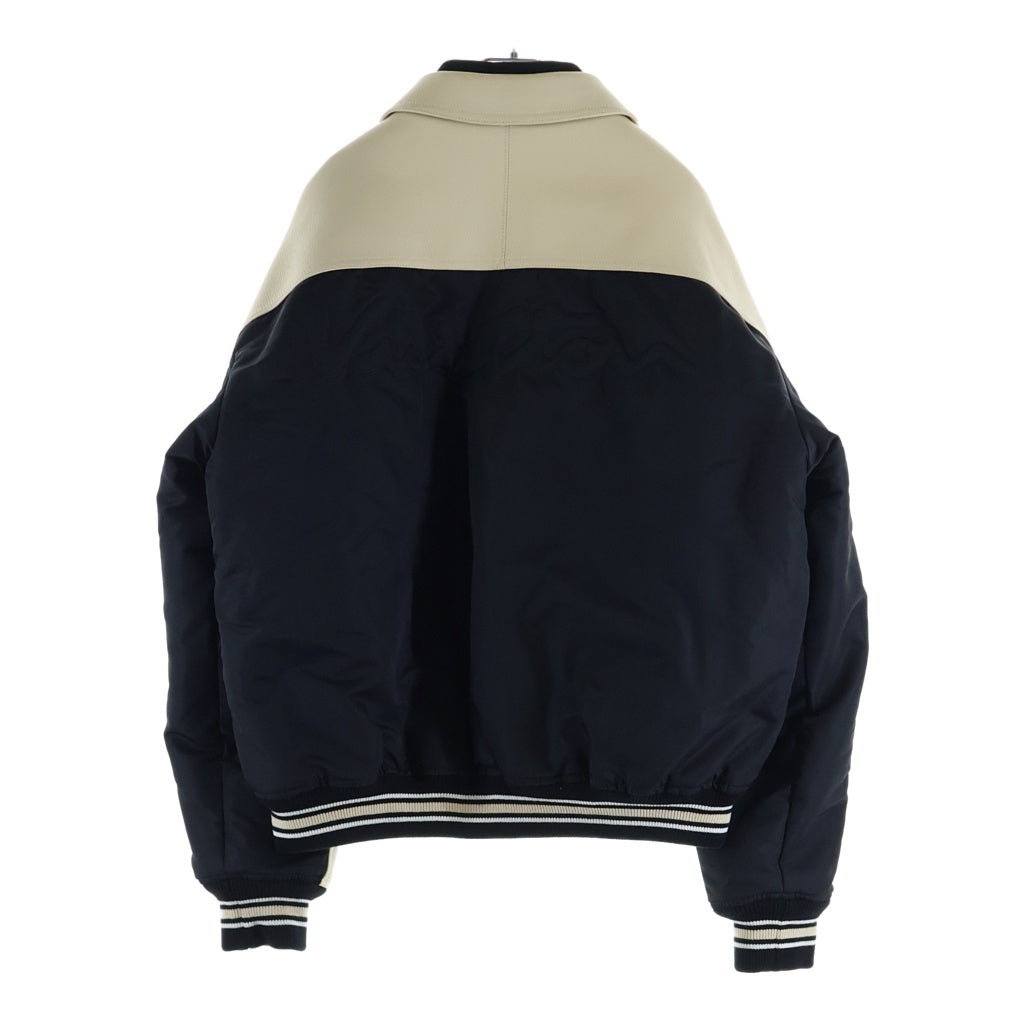 LOUIS VUITTON(ルイヴィトン) 24SS シグネチャーロゴ レザー切り替え スタジアムジャンパー ブラック/ホワイト RM241M BQV HQL02E