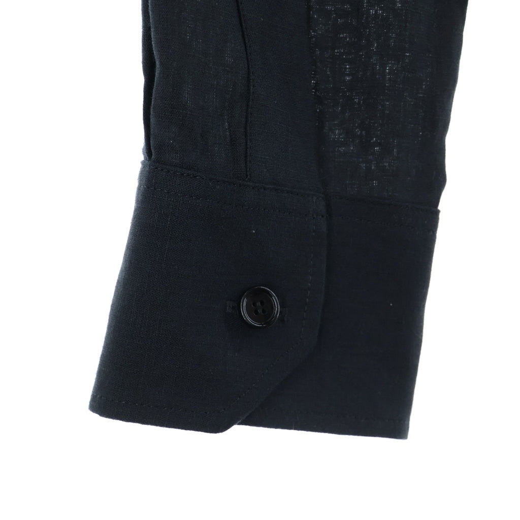 CELINE(セリーヌ) トリンオフロゴデザイン レギュラーカラー リネン 長袖シャツ ブラック 2C98217OU.38NO