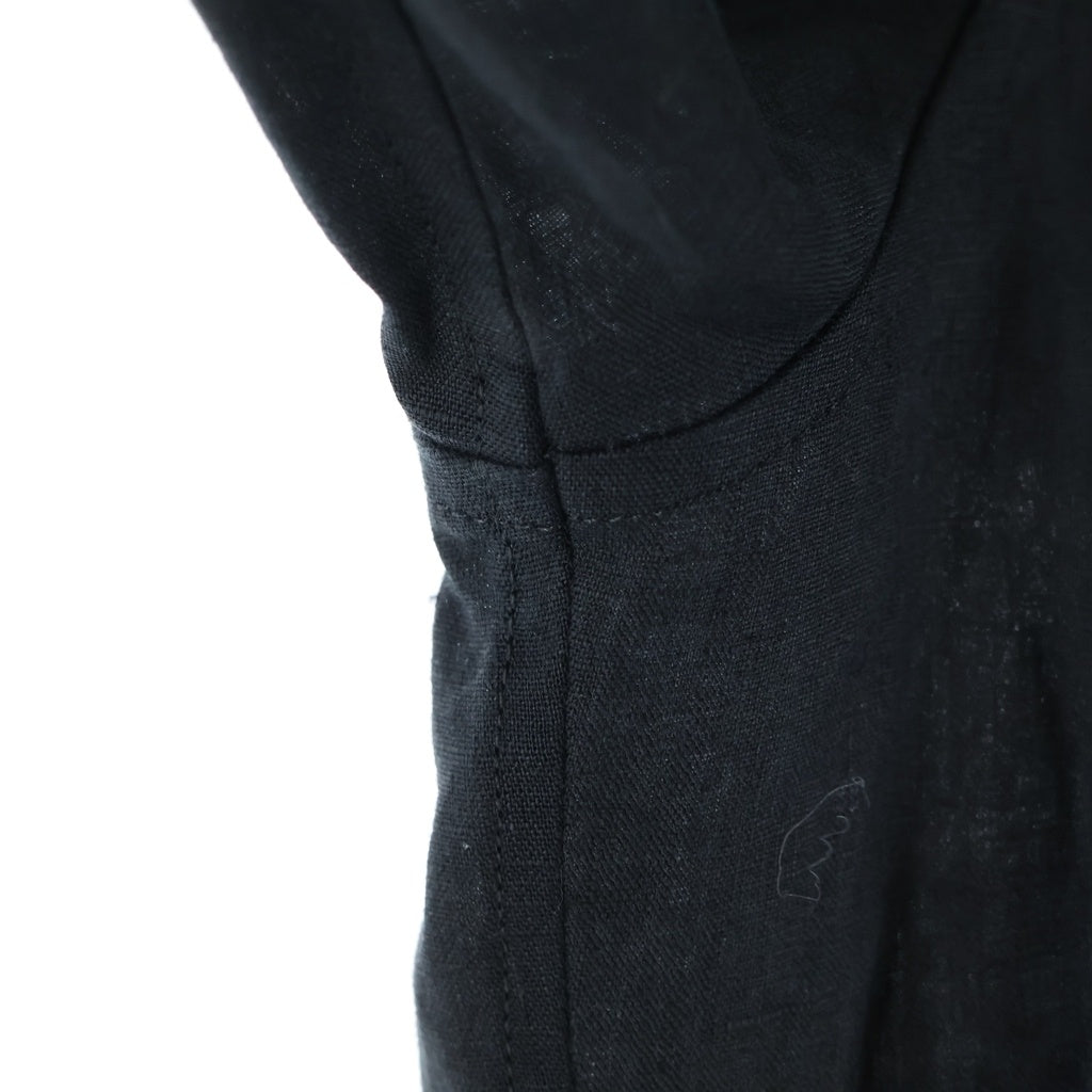 CELINE(セリーヌ) トリンオフロゴデザイン レギュラーカラー リネン 長袖シャツ ブラック 2C98217OU.38NO
