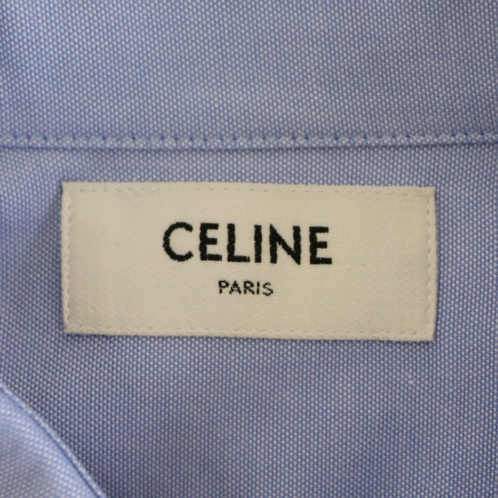 CELINE(セリーヌ) トリンオフエンブロイダリーデザイン レギュラーカラー 長袖シャツ ブルー 2C9821700.05CY