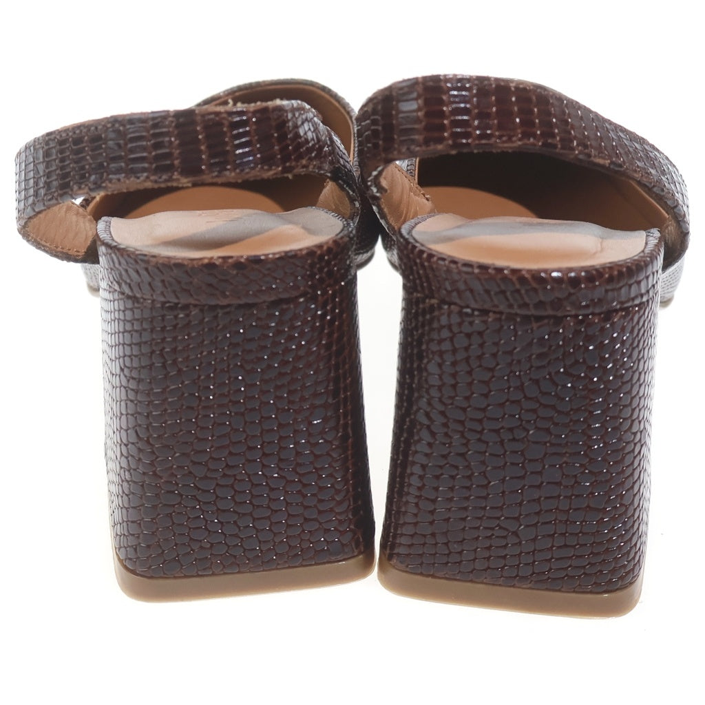 NO BRAND(ノーブランド) by FAR Lisa Brown Embossed Lether pumps バイファー リサブラウン エンボスレザーパンプス ブラウン レディース