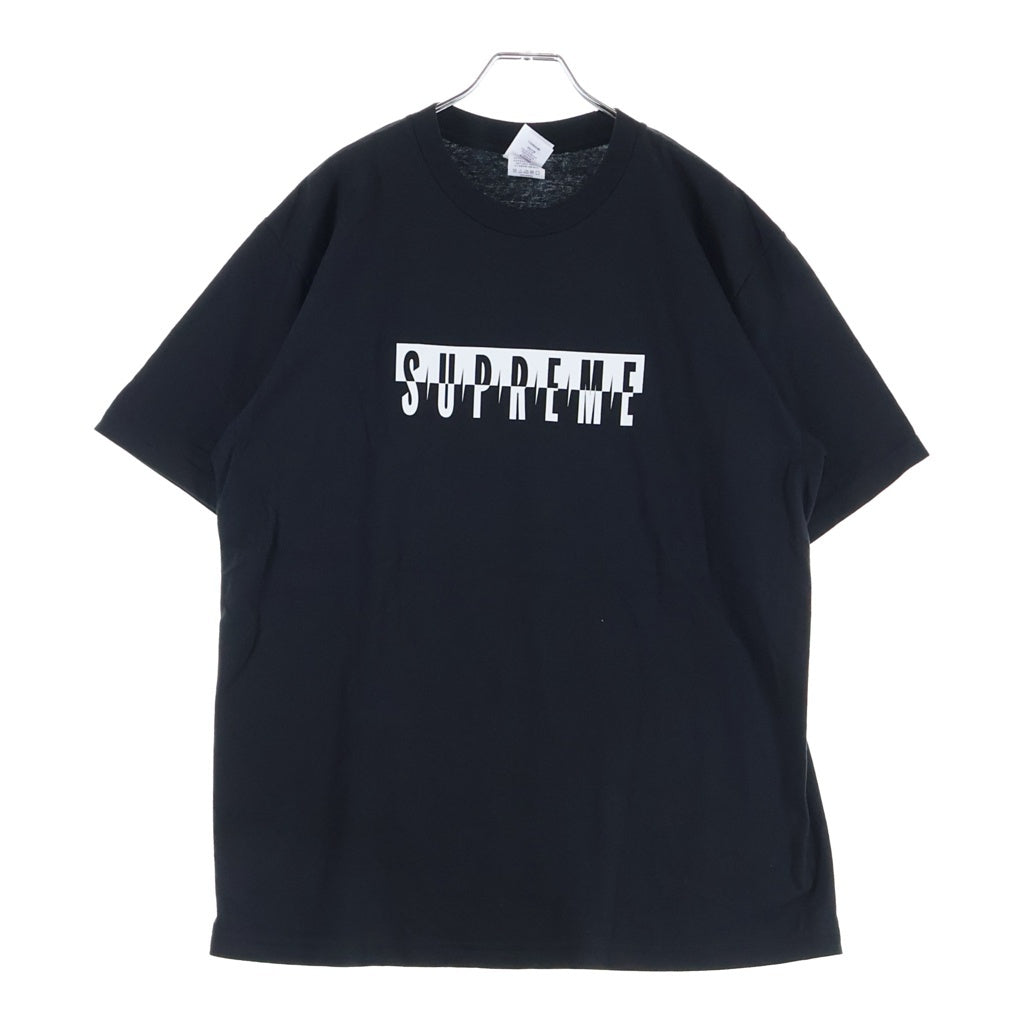 SUPREME(シュプリーム) 25AW Split Tee クルーネック スプリット ロゴプリント半袖Tシャツ カットソー ブラック