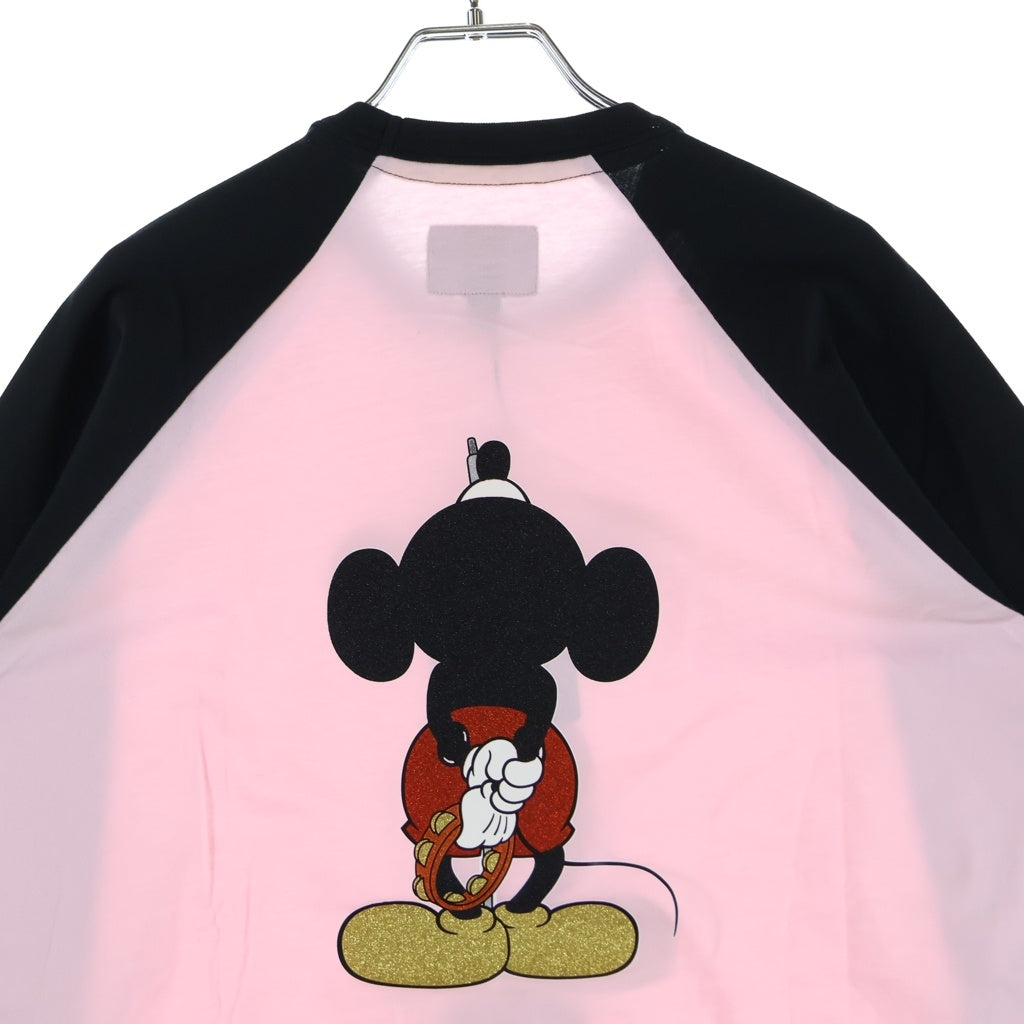 SUPREME(シュプリーム) 25AW×NUMBER(N)INE ミッキーマウスラグラン長袖Tシャツ カットソー ブラック/ピンク