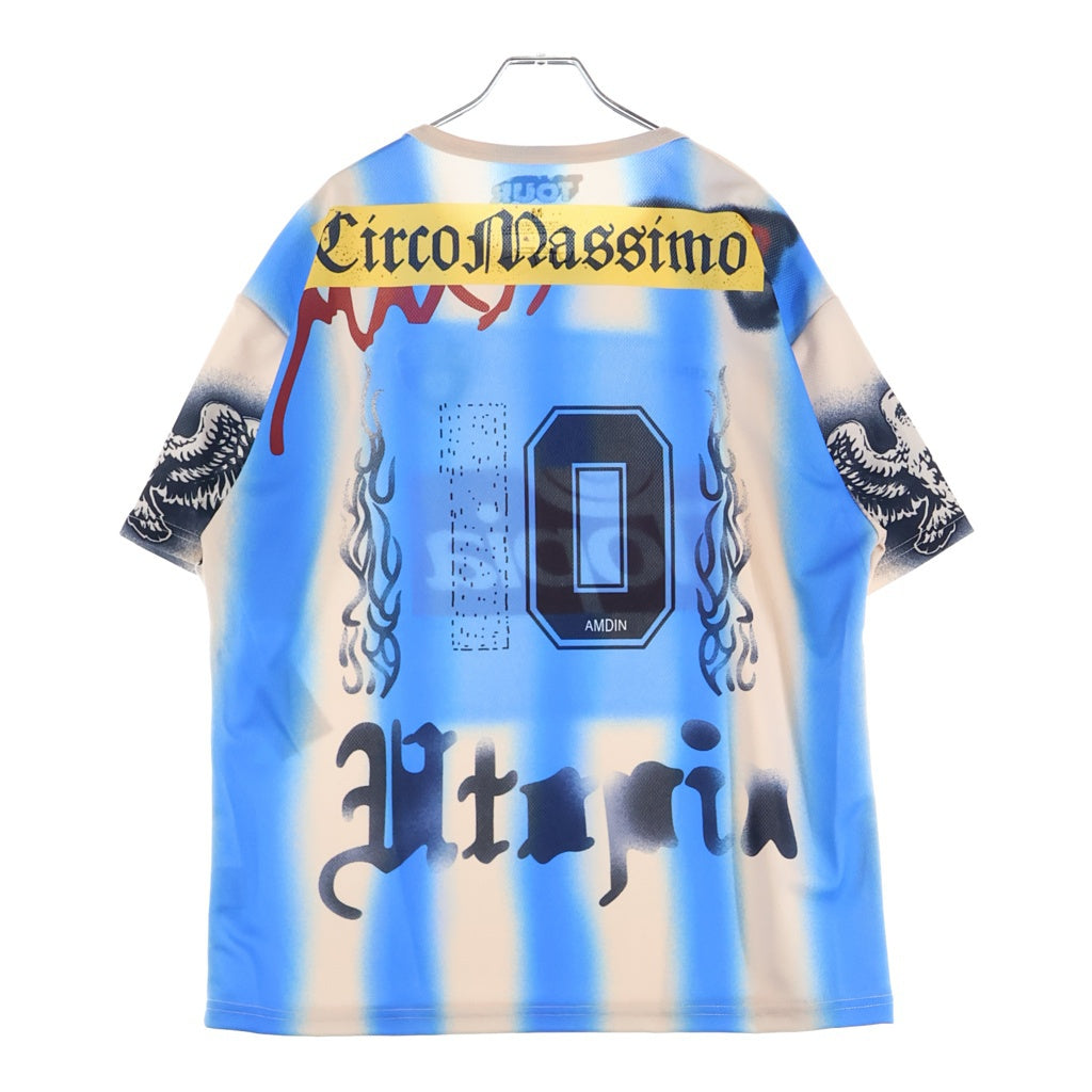 TRAVIS SCOTT(トラヴィススコット) Cactus Jack ARGENTINA SOCCER JERSEY カクタスジャック アルゼンチンサッカーユニフォーム 半袖Tシャツ カットソー ブルー/ベージュ