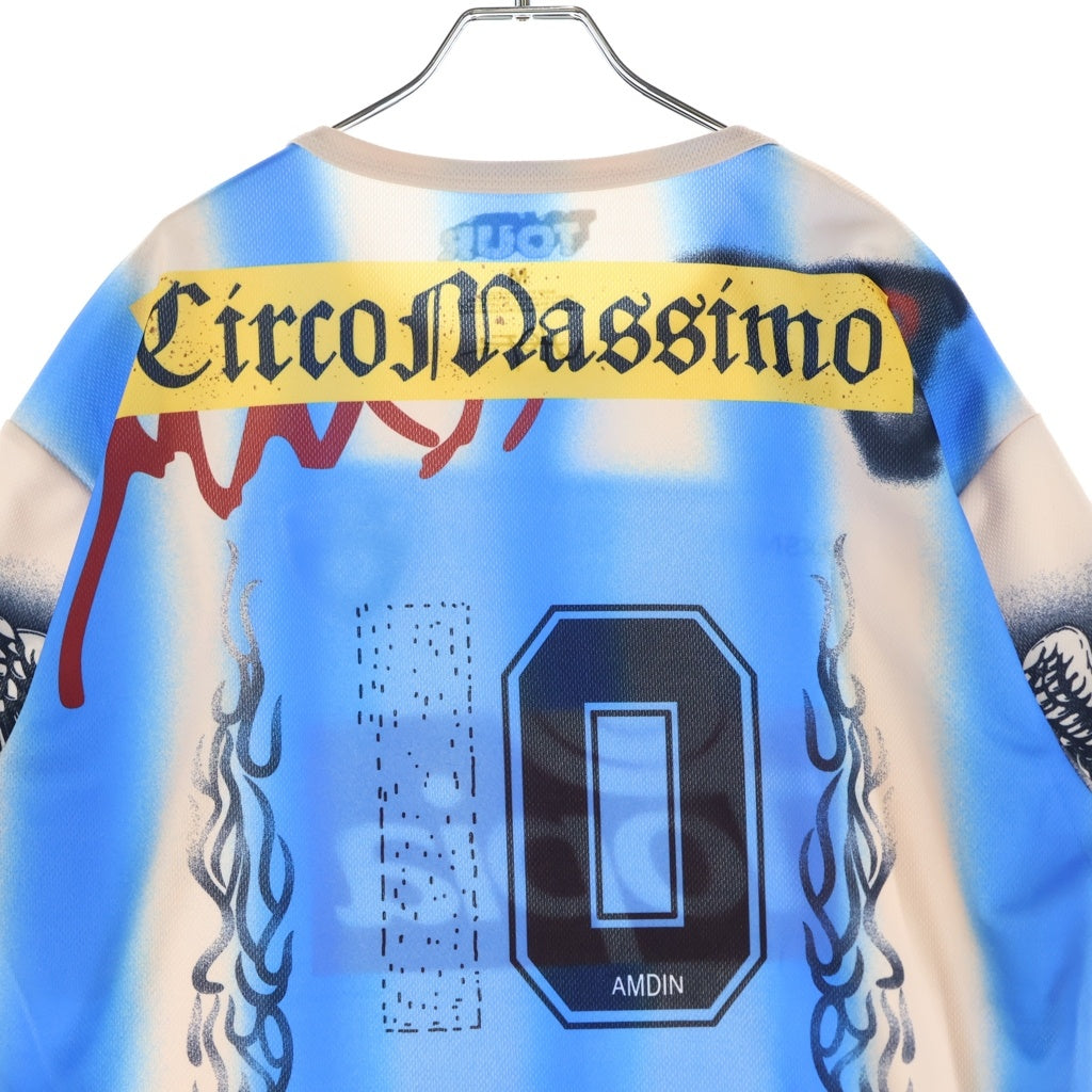 TRAVIS SCOTT(トラヴィススコット) Cactus Jack ARGENTINA SOCCER JERSEY カクタスジャック アルゼンチンサッカーユニフォーム 半袖Tシャツ カットソー ブルー/ベージュ