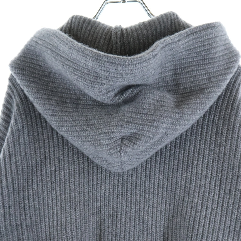 CELINE(セリーヌ) Triomphe Zip Up Knit Hoodie トリオンフ ジップアップ ニットパーカー フーディー グレー RY0JF0ZTQ.38NO