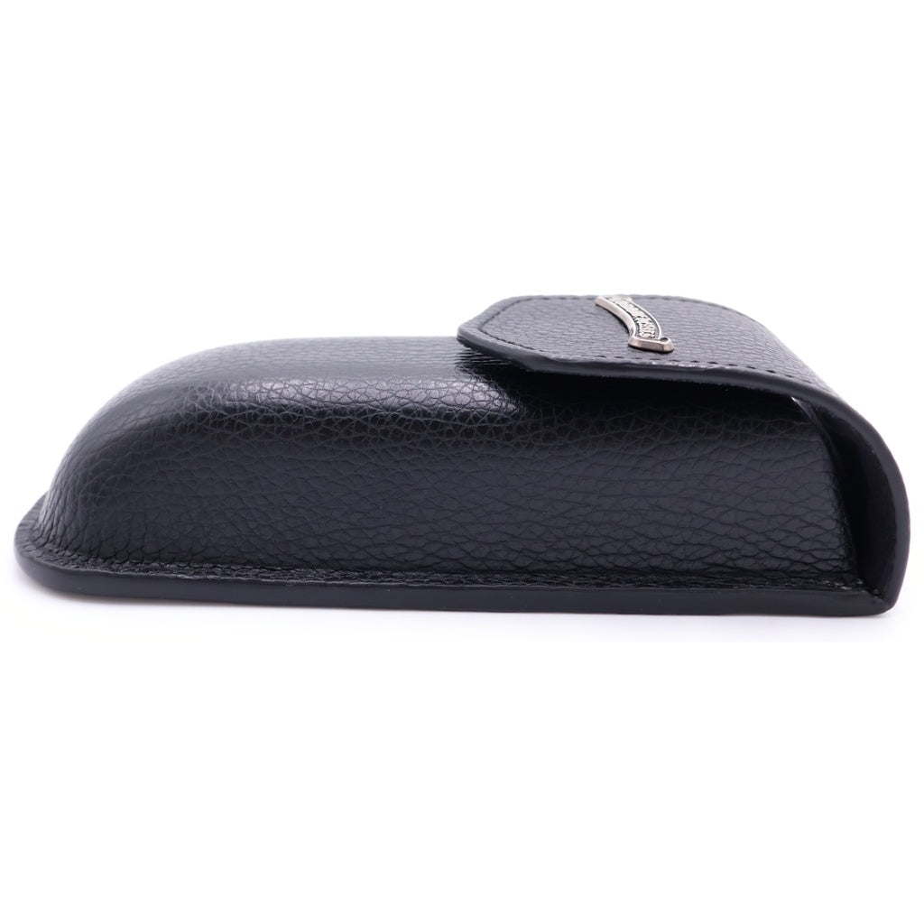 CHROME HEARTS(クロムハーツ) CASE スクロールラベル レザーメガネケース ブラック
