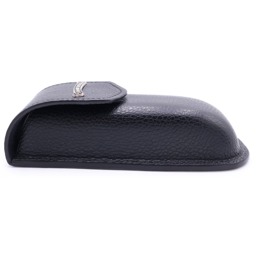 CHROME HEARTS(クロムハーツ) CASE スクロールラベル レザーメガネケース ブラック