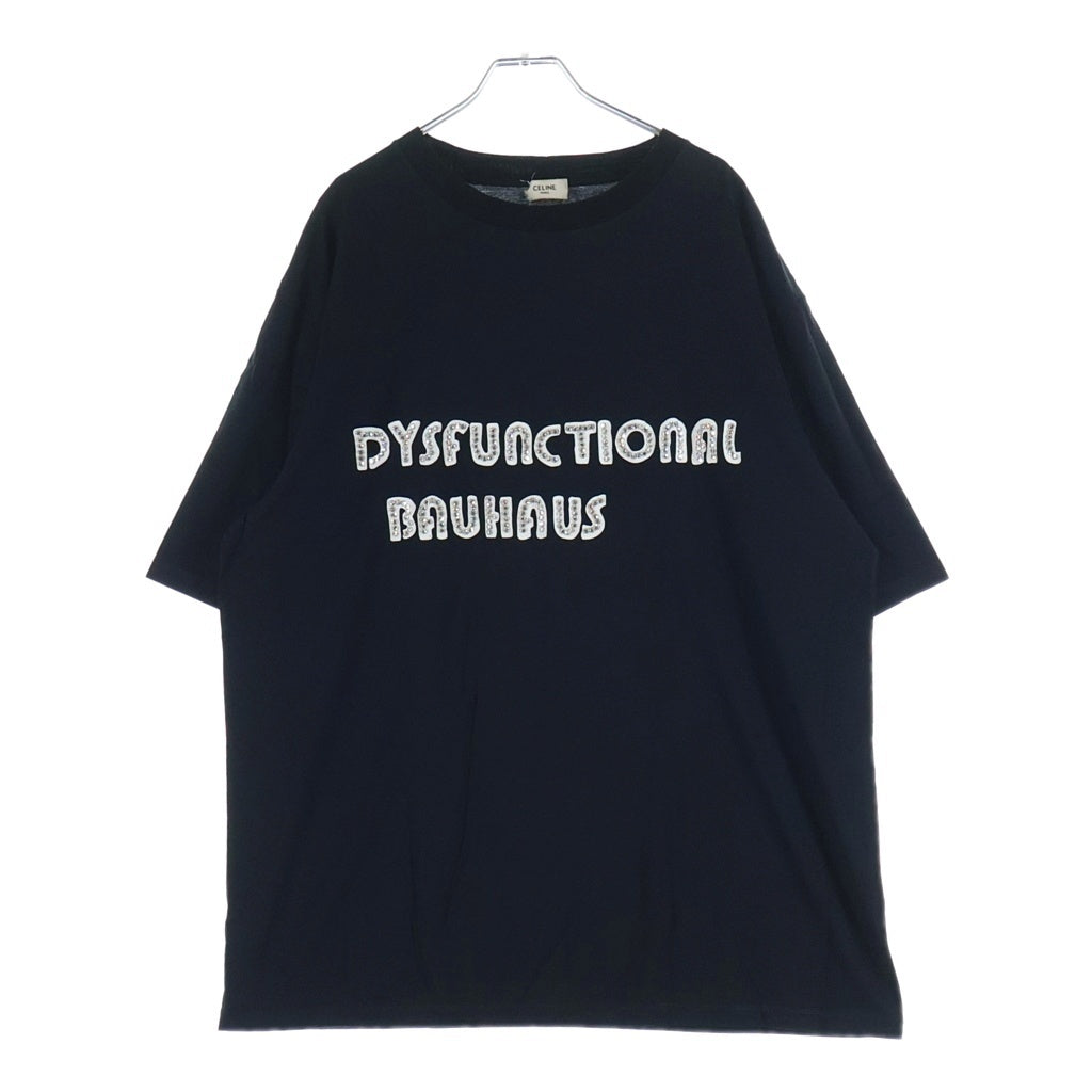 CELINE(セリーヌ) ラインストーンロゴ 半袖Tシャツ カットソー ブラック 2X54F671Q