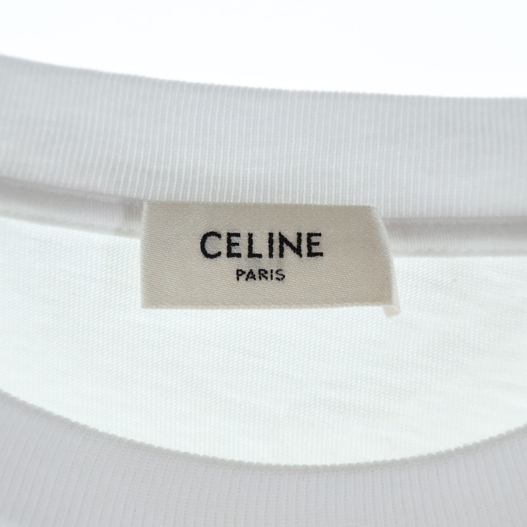 CELINE(セリーヌ) フロントプリント 半袖Tシャツ カットソー ホワイト RX0LB1242