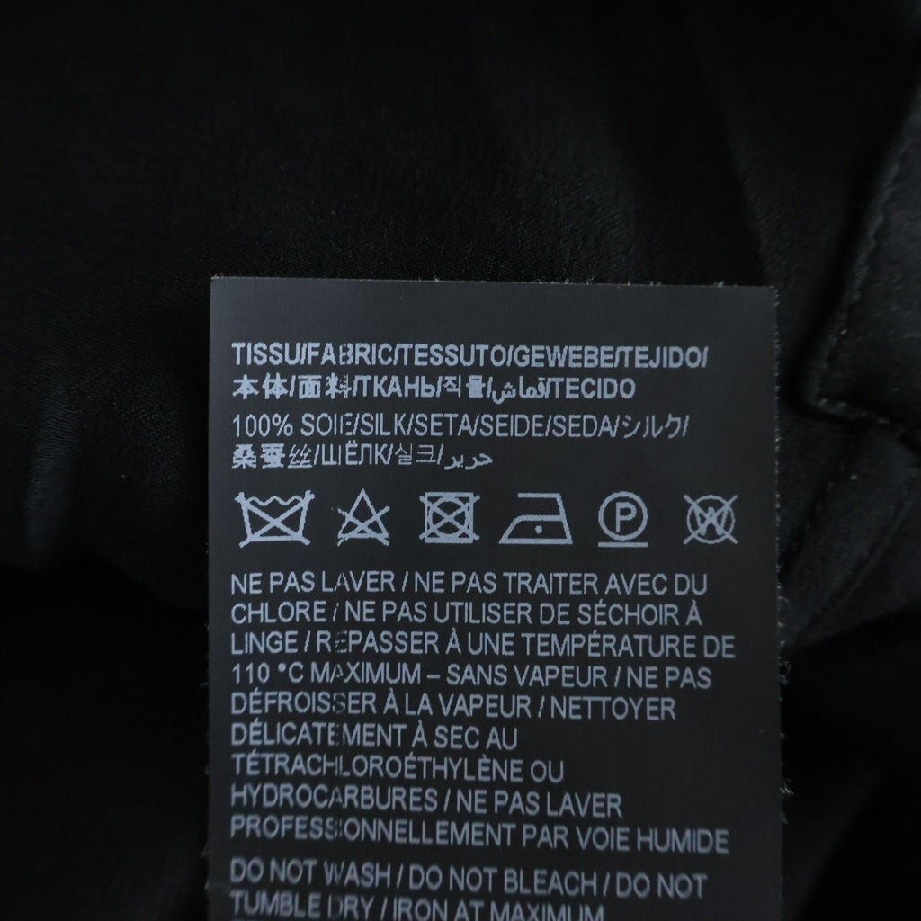 SAINT LAURENT PARIS(サンローランパリ) 比翼ボタン シルク 長袖シャツ ブラック 646850 Y900R