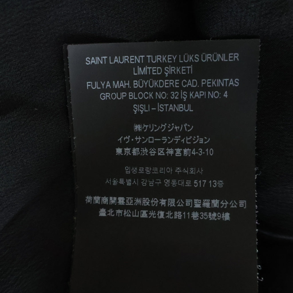 SAINT LAURENT PARIS(サンローランパリ) 比翼ボタン シルク 長袖シャツ ブラック 646850 Y900R