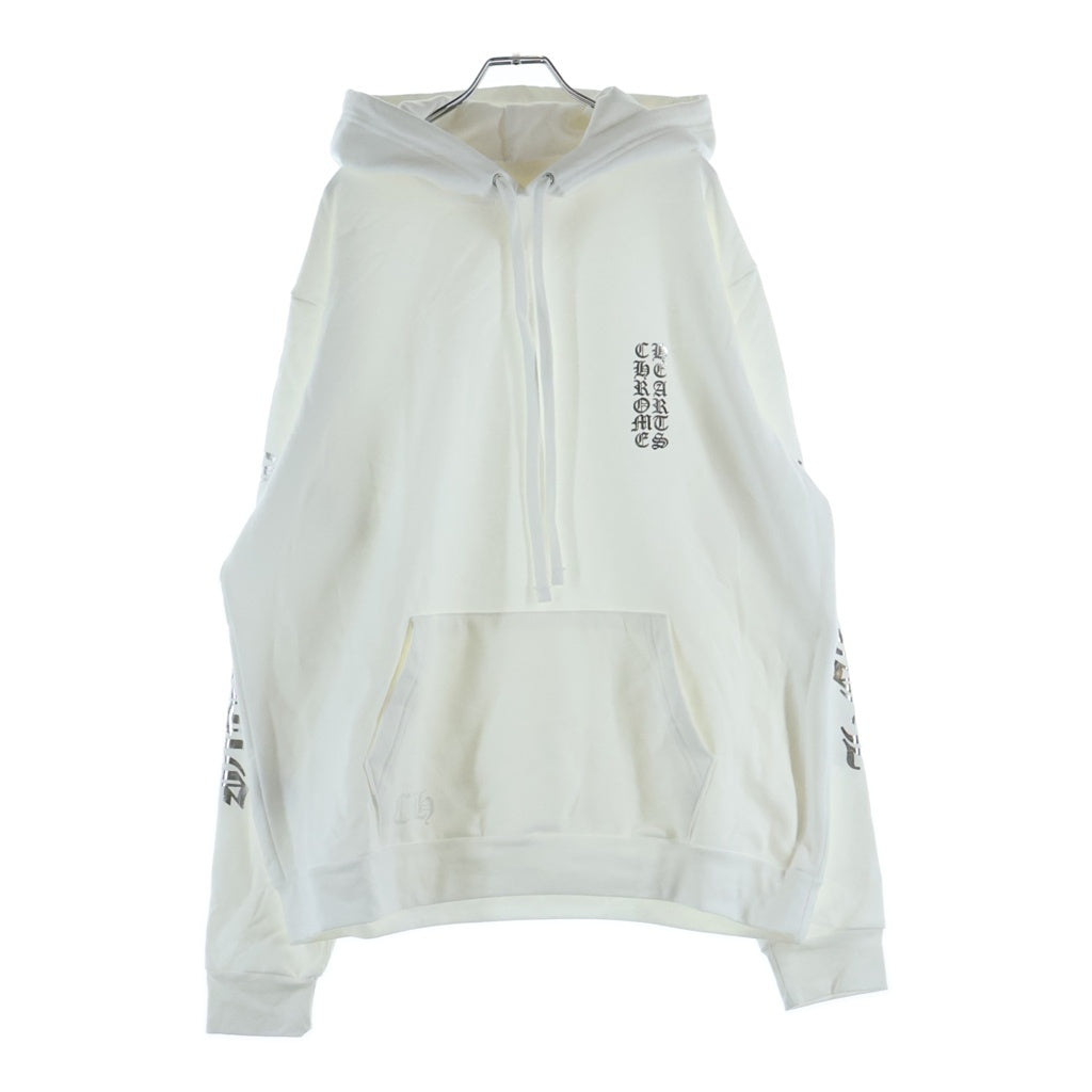 CHROME HEARTS(クロムハーツ) WHITE FOIL HOODIE アームロゴプリント プルオーバー スウェット パーカー ホワイト