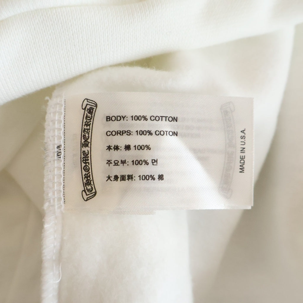 CHROME HEARTS(クロムハーツ) WHITE FOIL HOODIE アームロゴプリント プルオーバー スウェット パーカー ホワイト