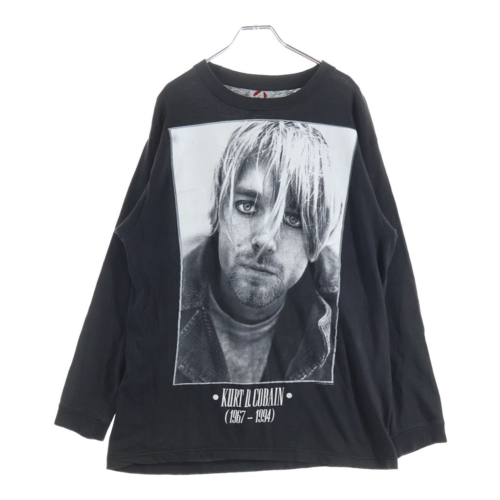 VINTAGE(ヴィンテージ) 90S NIRVANA KURT COBAIN MEMORIAL L/S TEE ヴィンテージ ニルバーナ カートコバーン メモリアル クルーネック カットソー 長袖Tシャツ ブラック