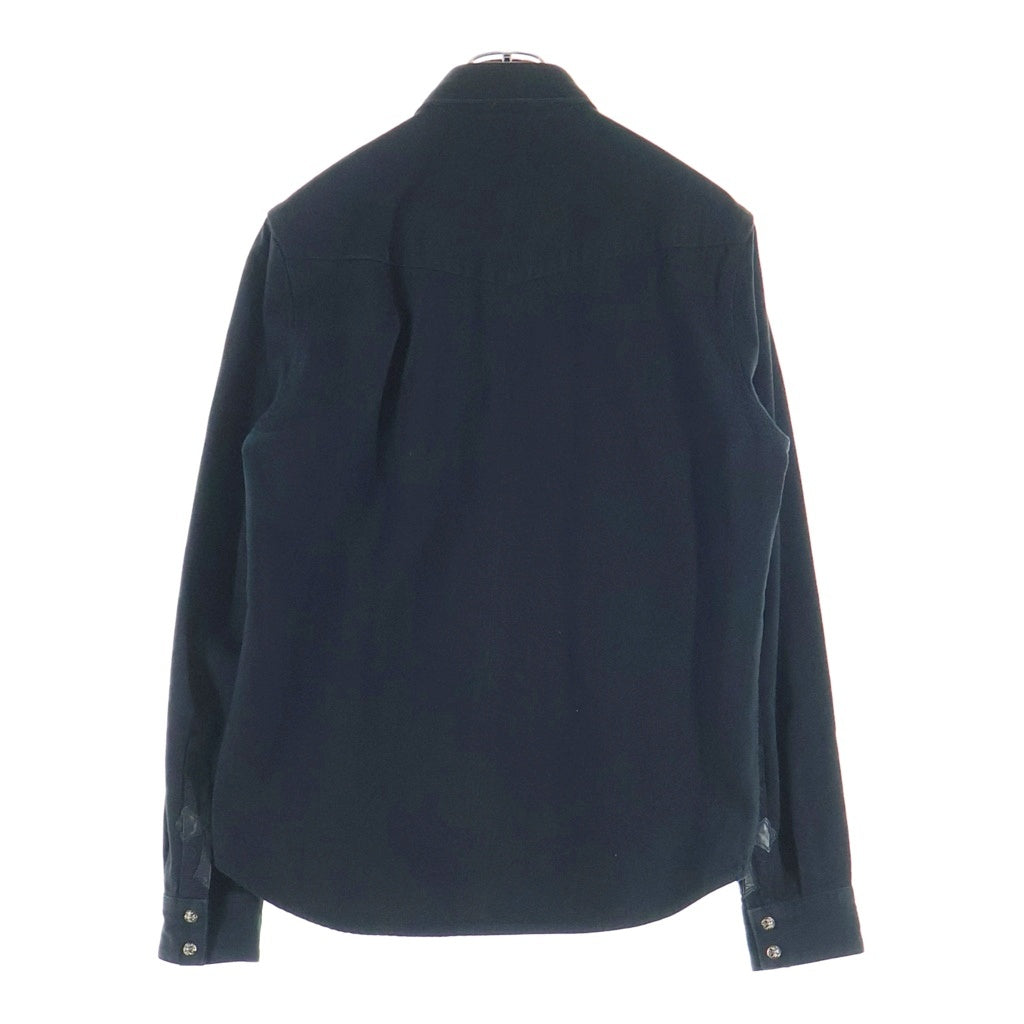 CHROME HEARTS(クロムハーツ) DENIM WESTERN デニムウエスタン 袖クロスパッチ クロスボタン デニム長袖シャツ ブラック