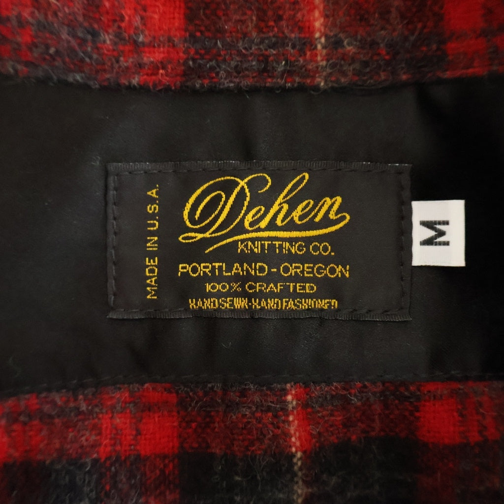 NO BRAND(ノーブランド) DEHEN ディーエン ウール チェック柄 長袖シャツ レッド