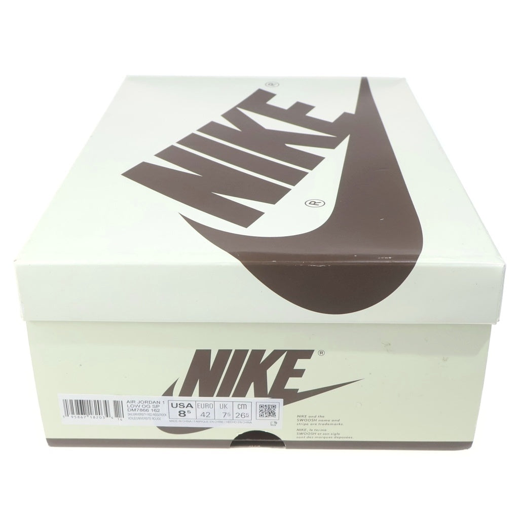 NIKE(ナイキ) ×TRAVIS SCOTT AIR JORDAN1 LOW OG SP トラヴィススコット エアジョーダン1 リバースモカ ローカットスニーカー ベージュ US6.5/26.5cm DM7866-162