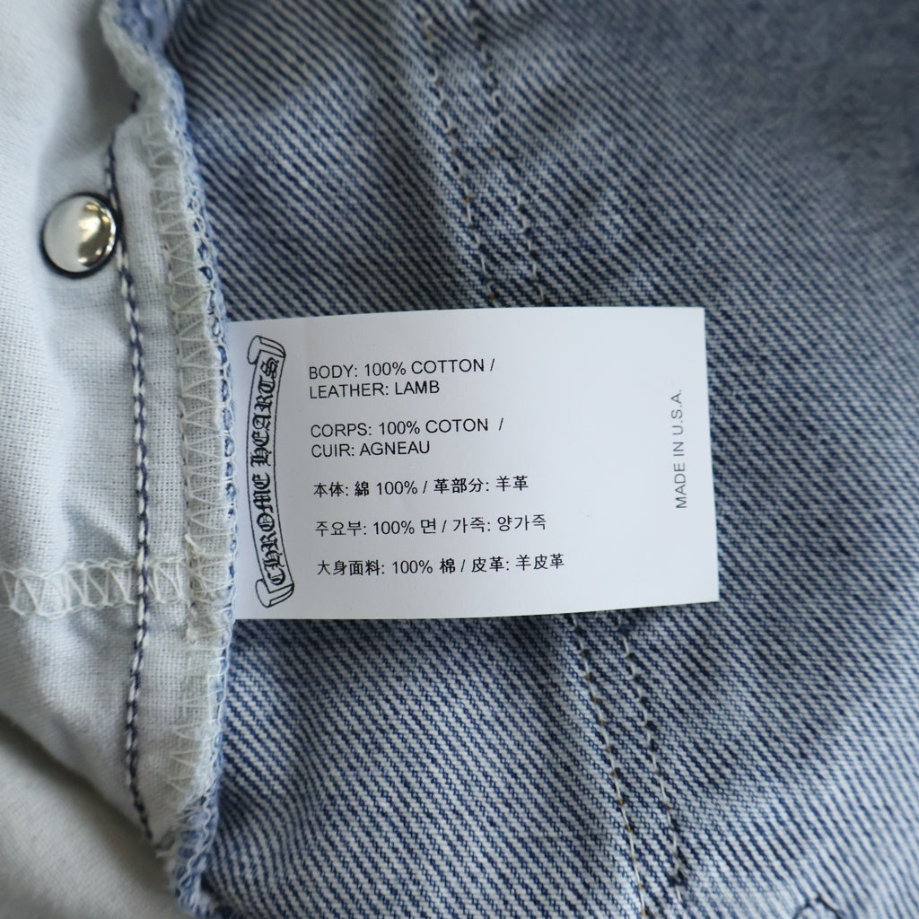 CHROME HEARTS(クロムハーツ) ×LEVI'S U VNTG JEAN BLU ORNG TAB ×リーバイス クロスパッチ付き ウォッシュド505デニムパンツ インディゴ